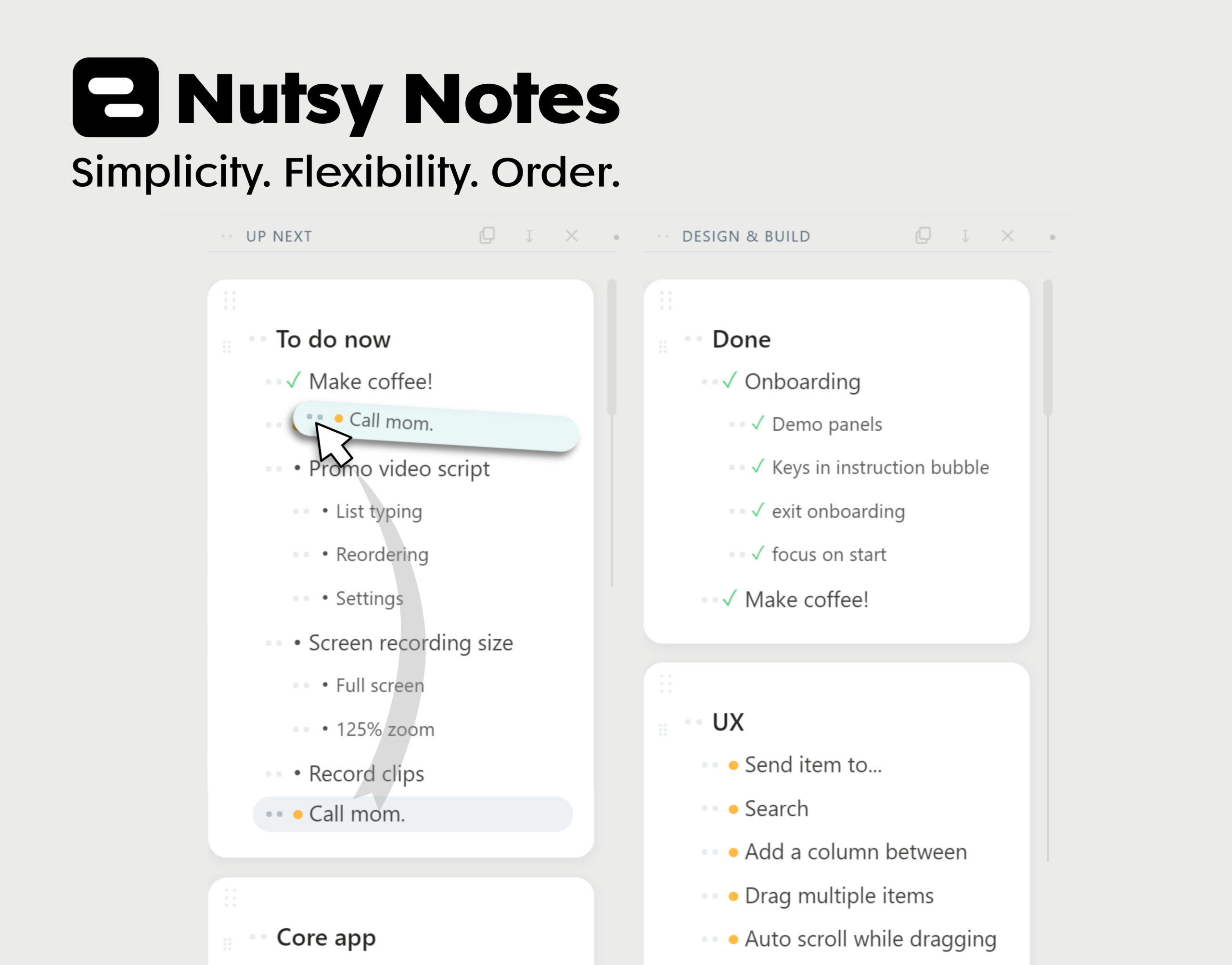 Radically simple, desktop-first notes with a completely fluid, draggable layout.